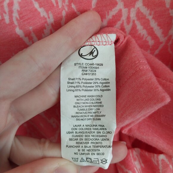 Mod-O-Doc Pink Burnout Jersey Keyhole Sleeveless Midi Dress Like New Size XL - Picture 10 of 10